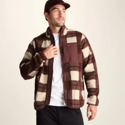 Haxwell Mens Sherpa Fleece - Chestnut Brown Check
