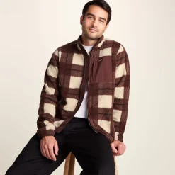 Haxwell Mens Sherpa Fleece - Chestnut Brown Check