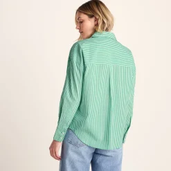 Helena Womens Oversized 100% Cotton Long Sleeve Shirt - Optic White