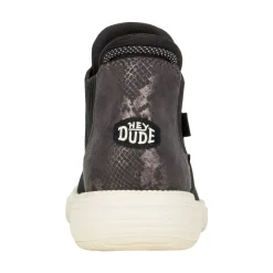 HEYDUDE Branson Suede Novelty Womens Ankle Boots - Black/Snake