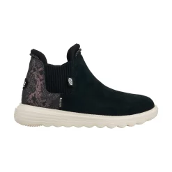 HEYDUDE Branson Suede Novelty Womens Ankle Boots - Black/Snake