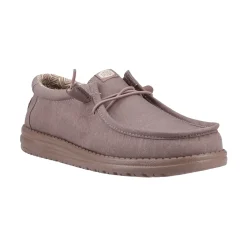 HEYDUDE Wally Stretch Canvas Mens Shoes - Deep Taupe
