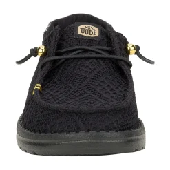 HEYDUDE Wendy Boho Crochet Womens Shoes - Black