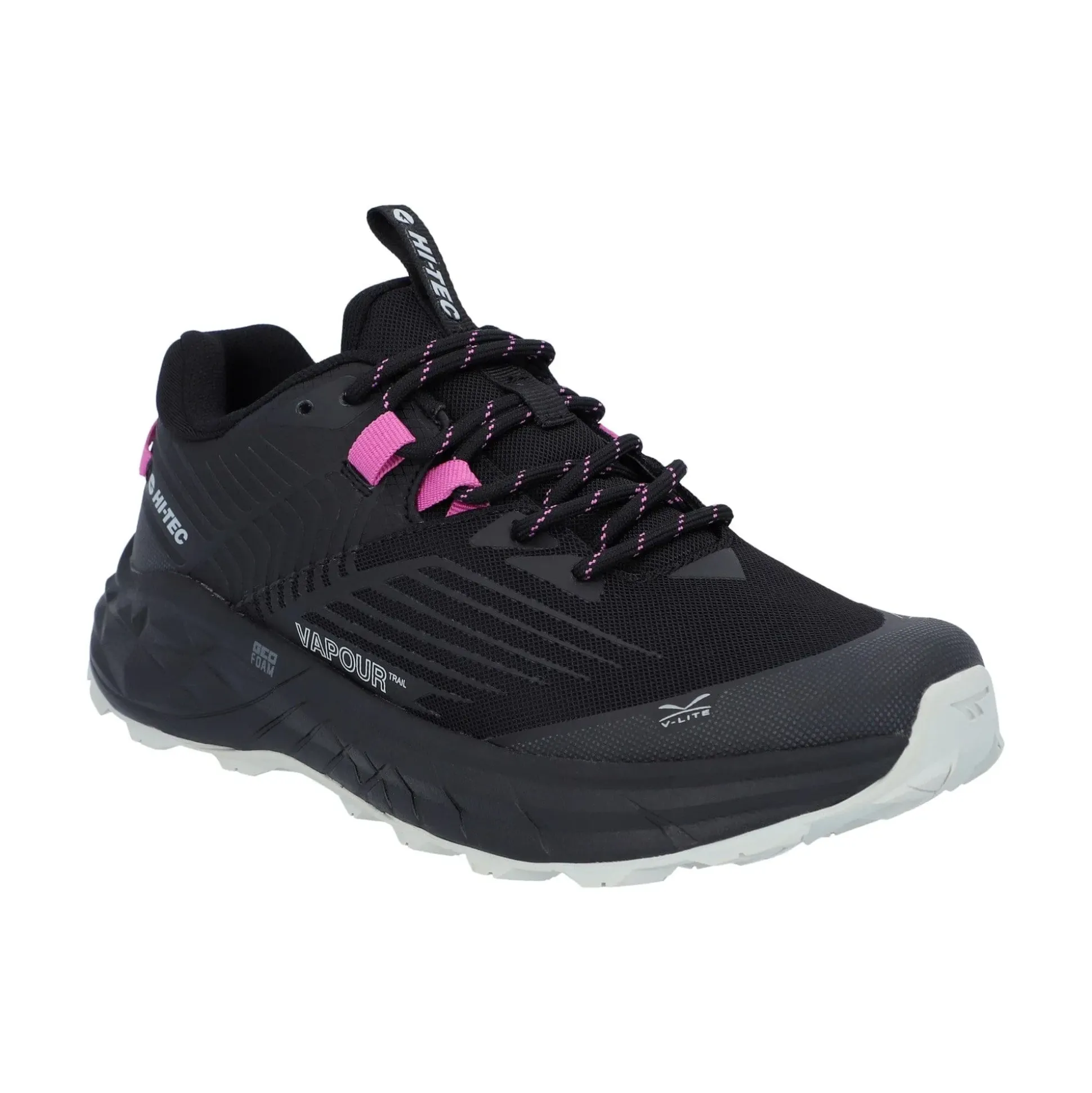 Hi-Tec Fuse Trail Low Womens Trainers - Black/Cool Grey/Cyclamen