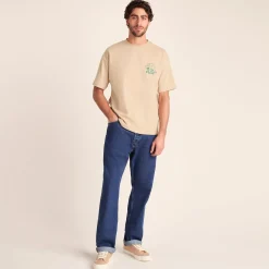Hop Mens Relaxed Fit Premium Supersoft Hattie Clark T-Shirt - Classic Beige
