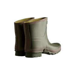 Hunter Gardener Short Mens Wellington Boot - Dark Olive/Clay