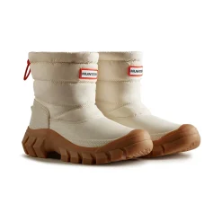 Hunter Intrepid Short Womens Snow Boot - White Willow/Gum