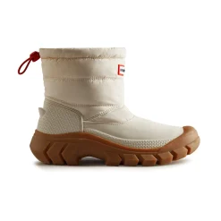 Hunter Intrepid Short Womens Snow Boot - White Willow/Gum