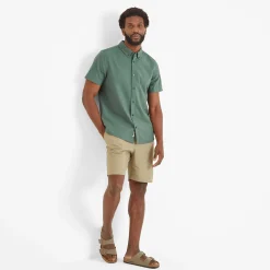 Jayden Mens 100% Cotton Short Sleeve Shirt - Light Forest