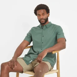 Jayden Mens 100% Cotton Short Sleeve Shirt - Light Forest
