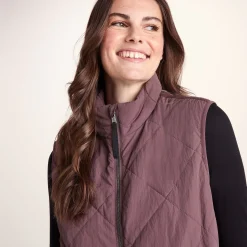 Juni Womens Relaxed Fit Shower Resistant Insulated Gilet - Dark Mauve