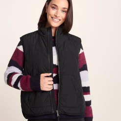 Juni Womens Relaxed Fit Shower Resistant Insulated Gilet - Black