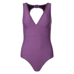Katerina Womens One Piece Mesh Lined Swimsuit - Orchid
