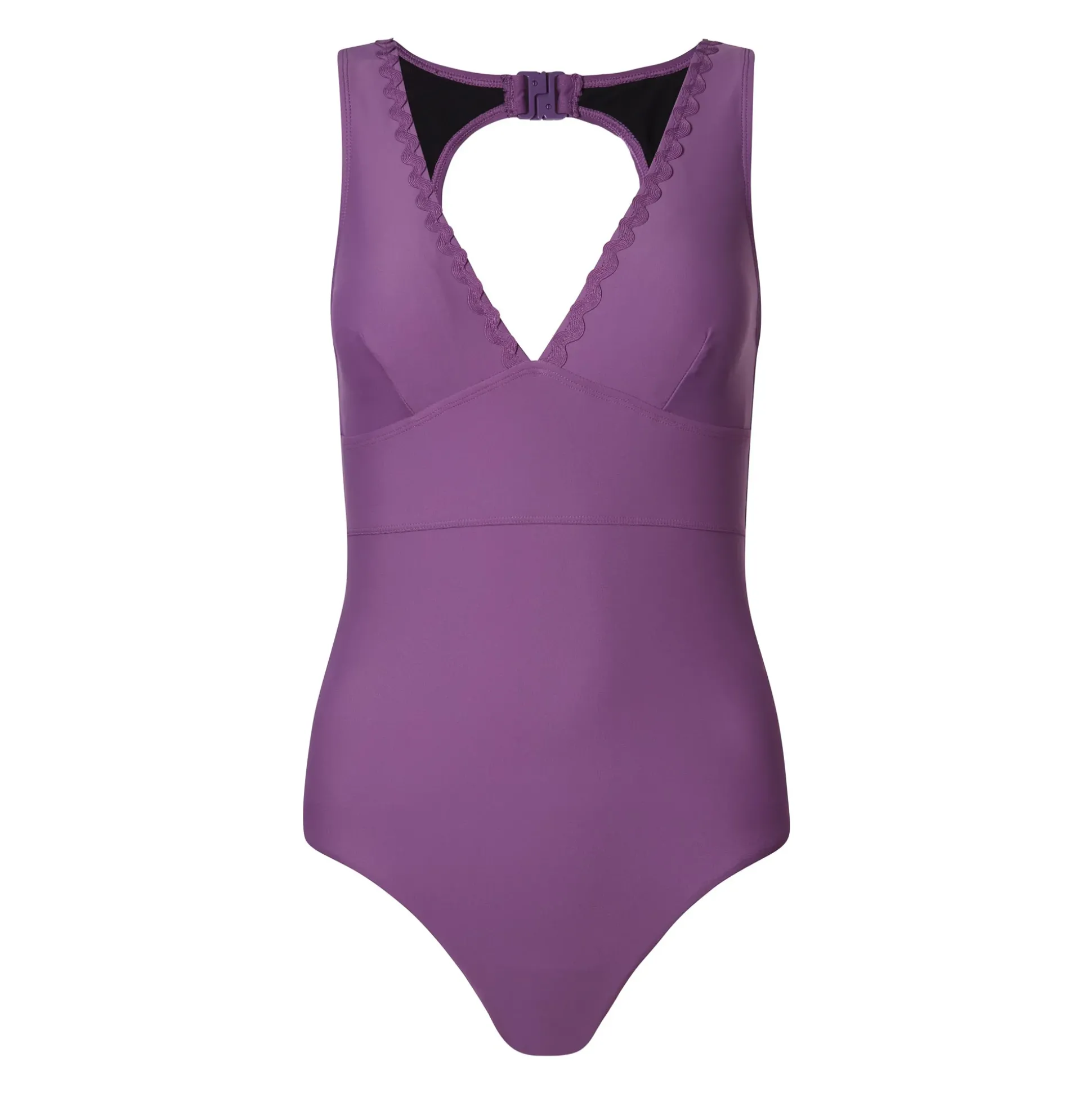 Katerina Womens One Piece Mesh Lined Swimsuit - Orchid