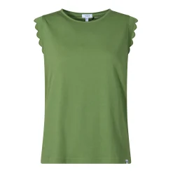 Katie Womens 100% Cotton Supersoft Vest - Dark Matcha