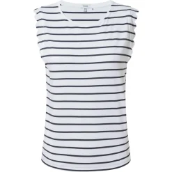 Katie Womens 100% Cotton Supersoft Vest - Optic White/Dk Indigo