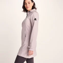 Keld Womens Long Shower Resistant Hooded Softshell Jacket - Dusky Pink