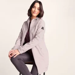 Keld Womens Long Shower Resistant Hooded Softshell Jacket - Dusky Pink