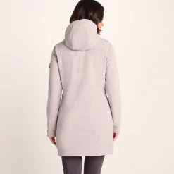 Keld Womens Long Shower Resistant Hooded Softshell Jacket - Dusky Pink