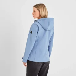 Keld Womens Shower Resistant Hooded Softshell Jacket - Misty Blue