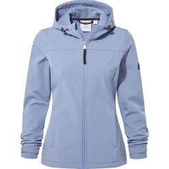Keld Womens Shower Resistant Hooded Softshell Jacket - Misty Blue