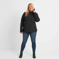 Keld Womens Shower Resistant Hooded Softshell Jacket - Black