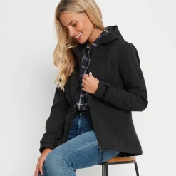 Keld Womens Shower Resistant Hooded Softshell Jacket - Black
