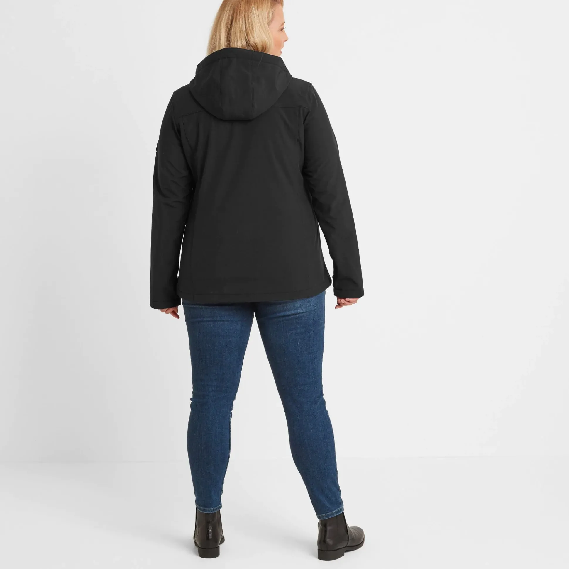 Keld Womens Shower Resistant Hooded Softshell Jacket - Black
