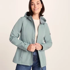 Keld Womens Shower Resistant Hooded Softshell Jacket - Smokey Teal