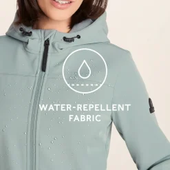 Keld Womens Shower Resistant Hooded Softshell Jacket - Smokey Teal