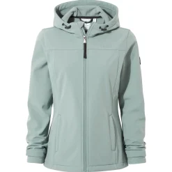 Keld Womens Shower Resistant Hooded Softshell Jacket - Smokey Teal