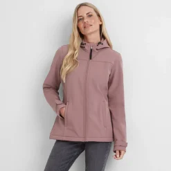 Keld Womens Shower Resistant Hooded Softshell Jacket - Mauve