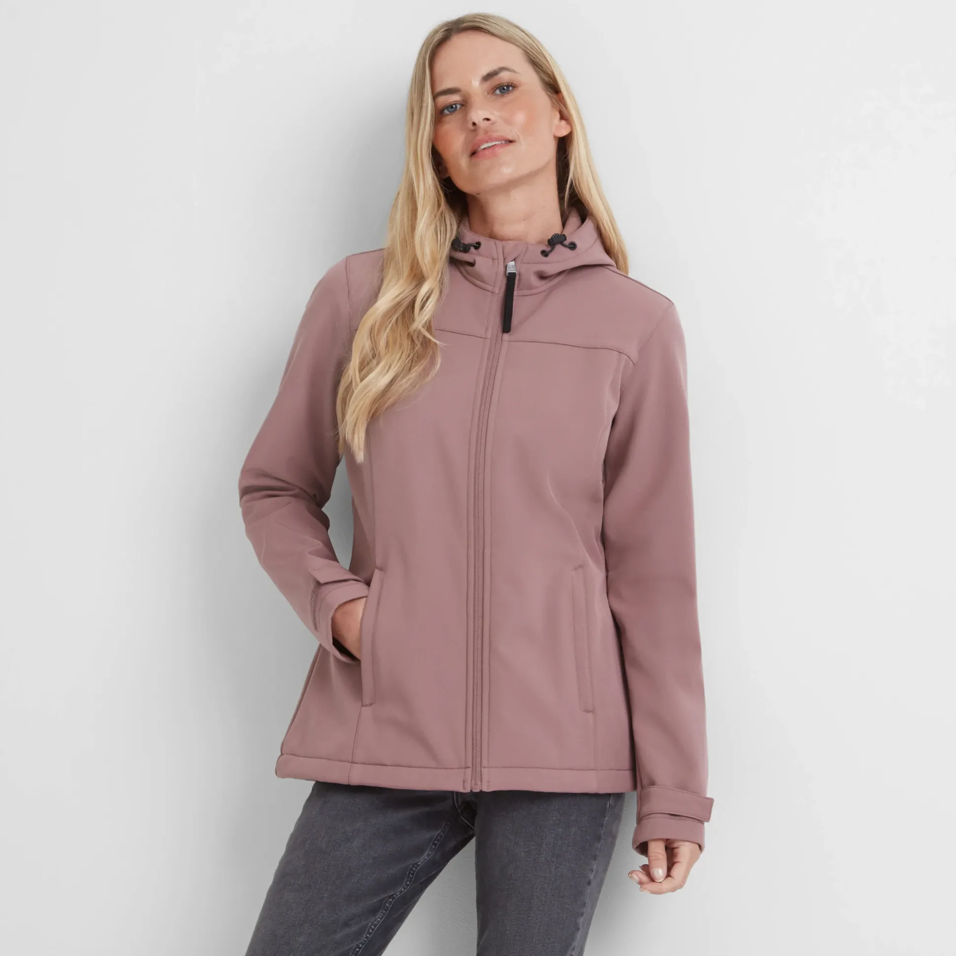 Keld Womens Shower Resistant Hooded Softshell Jacket - Mauve