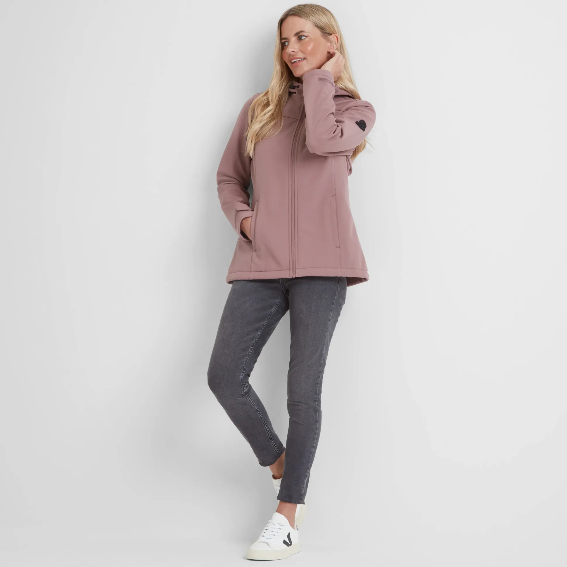 Keld Womens Shower Resistant Hooded Softshell Jacket - Mauve