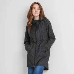 Kilnsey Womens Waterproof Jacket - Washed Black Dash Print