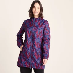 Kilnsey Womens Waterproof Jacket - Oxford Blue Abstract Print