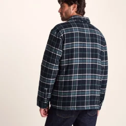 Kinsey Mens Quilted Flannel Shacket - Dark Indigo Check