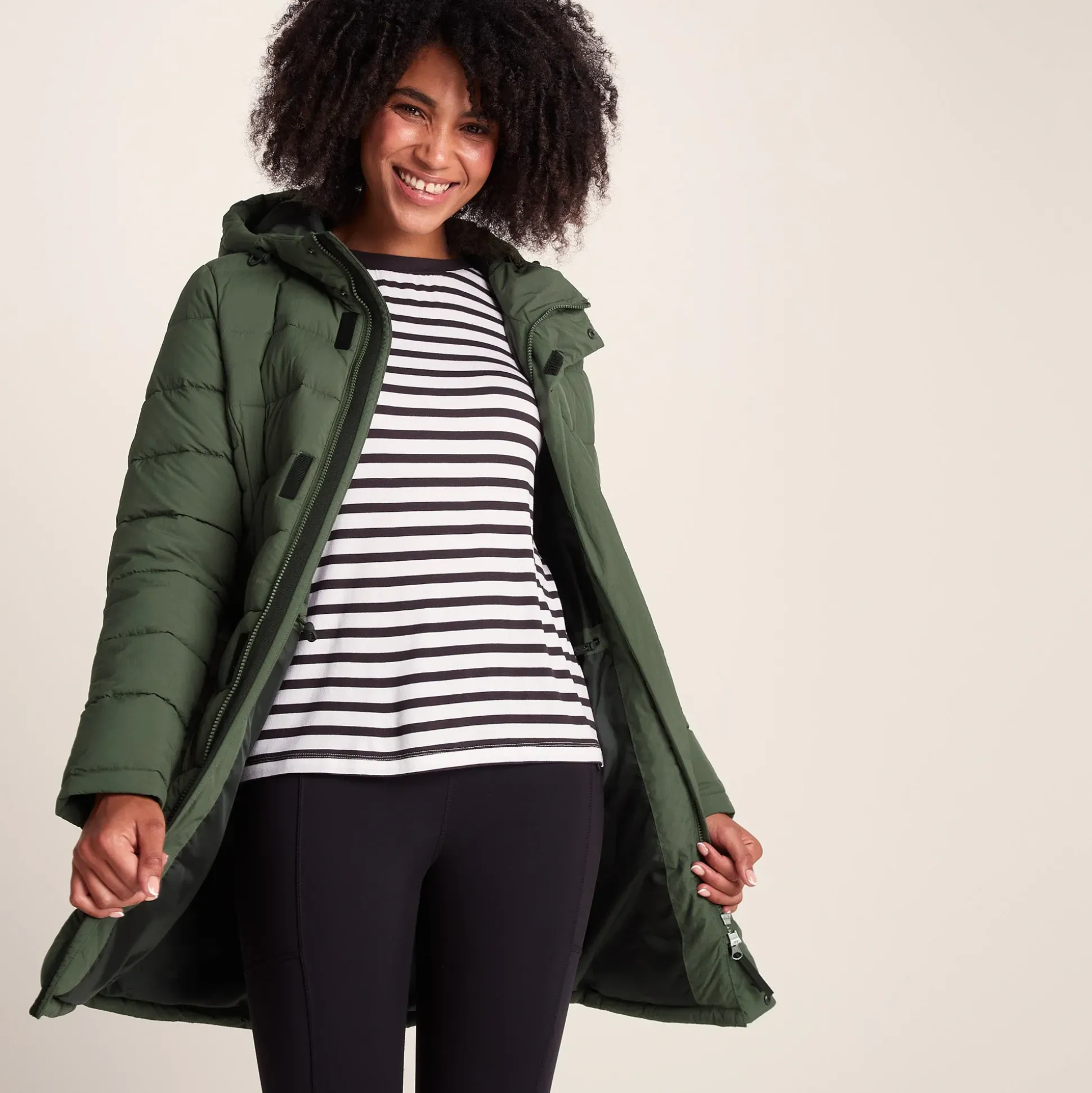 Kirkham Womens Long Shower Resistant Insulated Jacket - Dark Green