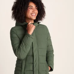 Kirkham Womens Long Shower Resistant Insulated Jacket - Dark Green