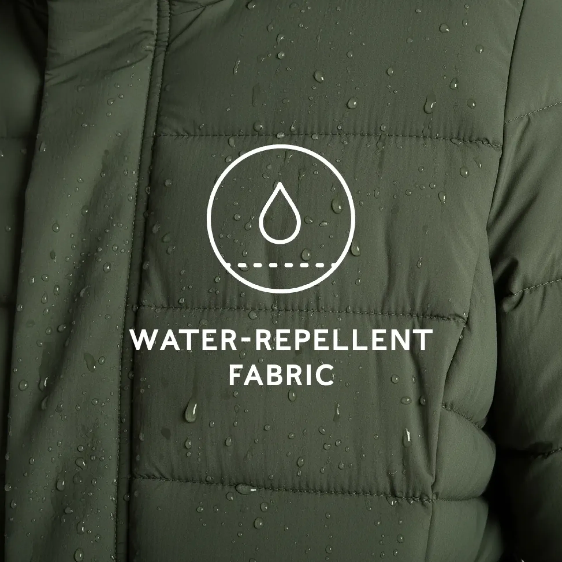 Kirkham Womens Long Shower Resistant Insulated Jacket - Dark Green