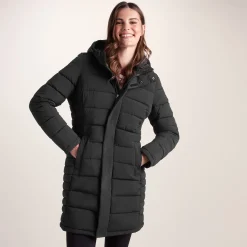 Kirkham Womens Long Shower Resistant Insulated Jacket - Black