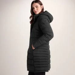 Kirkham Womens Long Shower Resistant Insulated Jacket - Black