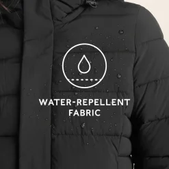 Kirkham Womens Long Shower Resistant Insulated Jacket - Black