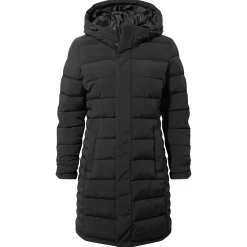 Kirkham Womens Long Shower Resistant Insulated Jacket - Black