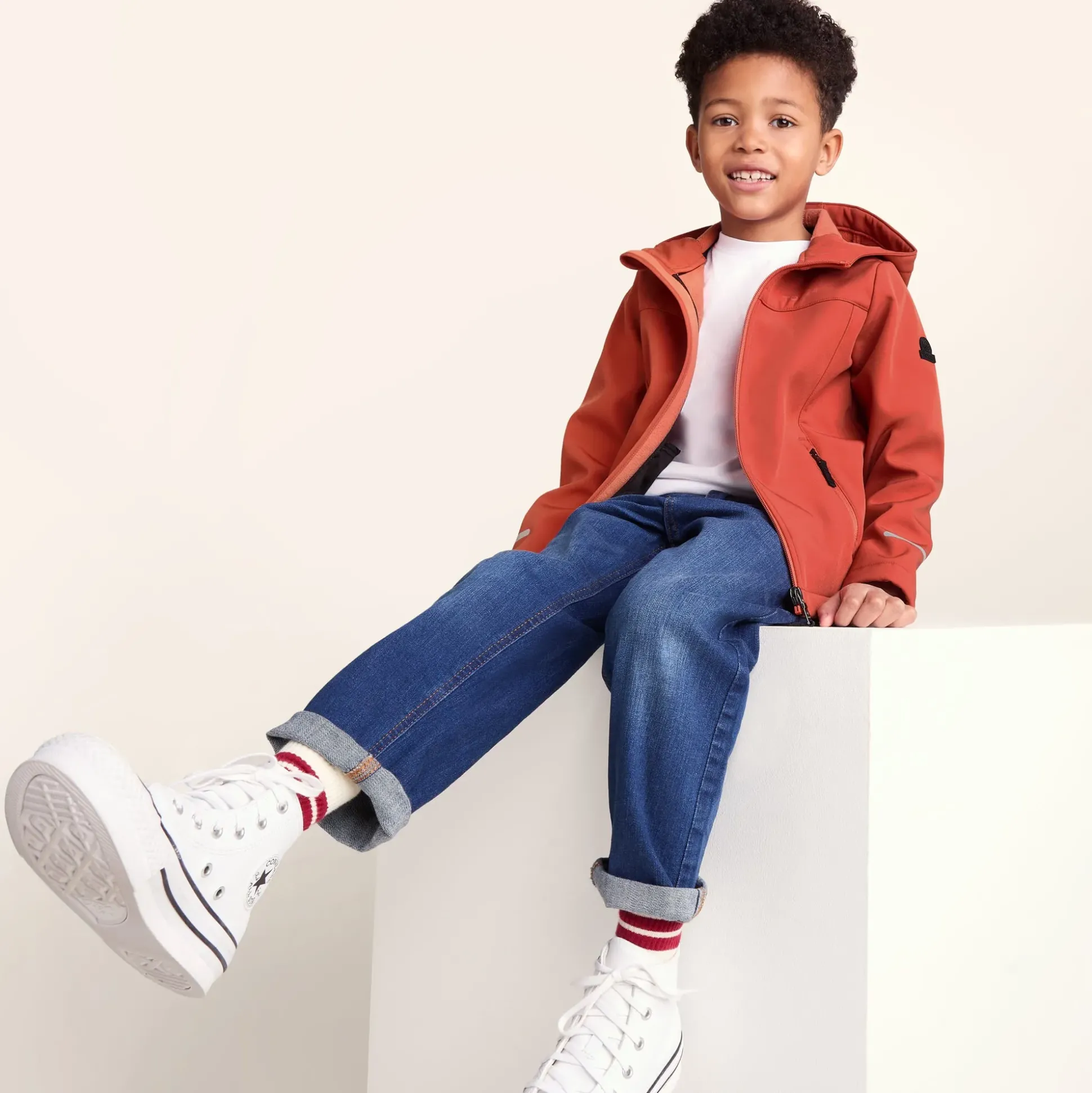 Koroma Kids Softshell Hooded Jacket - Canyon Orange