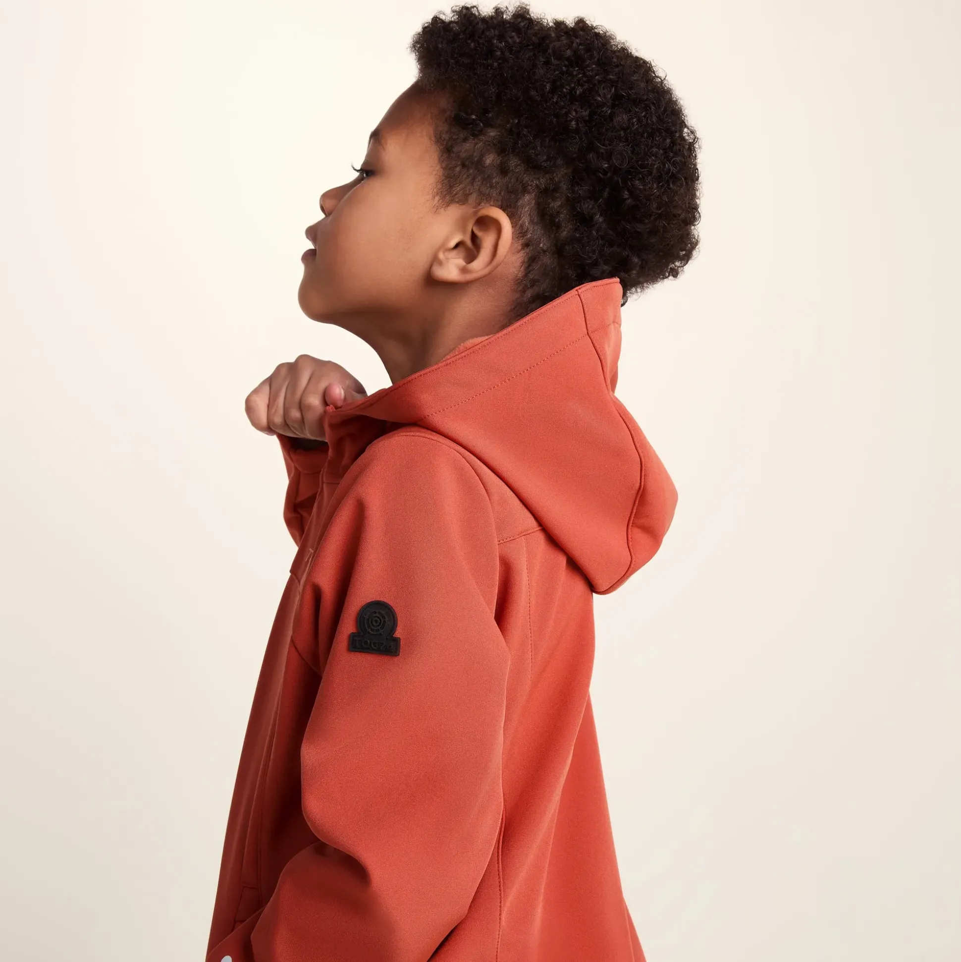 Koroma Kids Softshell Hooded Jacket - Canyon Orange