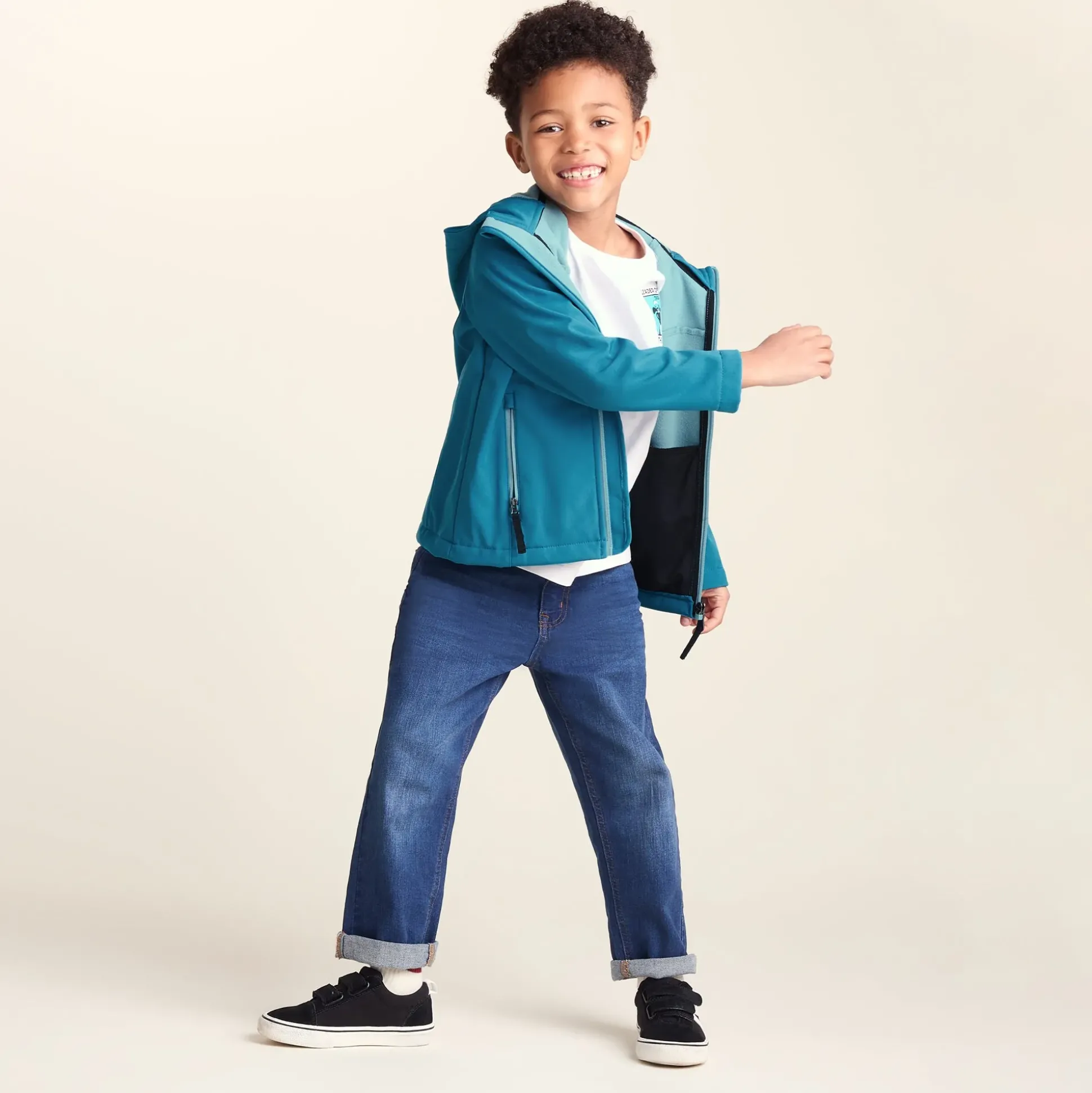 Koroma Kids Softshell Hooded Jacket - Mosaic Blue