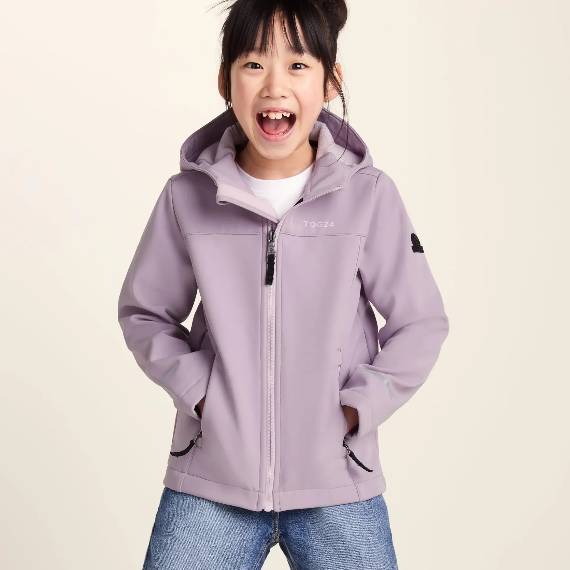 Koroma Kids Softshell Hooded Jacket - Lavender Grey
