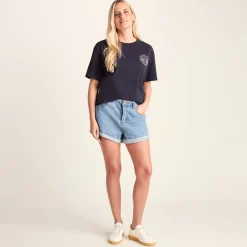 Lakeside Womens 100% Cotton Supersoft Relaxed Fit T-Shirt - Dark Indigo