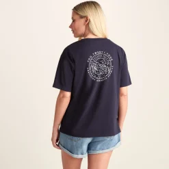 Lakeside Womens 100% Cotton Supersoft Relaxed Fit T-Shirt - Dark Indigo